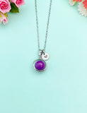 Natural Sugilite  Necklace in Silver, Best Mother's Day Gift, N4701S