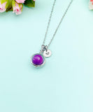 Natural Sugilite  Necklace in Silver, Best Mother's Day Gift, N4701S