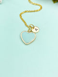 Heart Necklace, Blue, Pale Turquoise Sweet Necklace Gifts, Personalized Birthday Gift, N4325