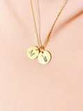 Gold Tenor Saxophone Charm Necklace - Personalized Initial Pendant