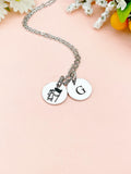 Silver Color Guard Charm Necklace, Marching Band Instructor Jewelry, D601
