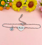 Silver or Gold Auntie Bracelet, Aunt Jewelry, Aunt Gift, D473A