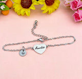 Silver or Gold Auntie Bracelet, Aunt Jewelry, Aunt Gift, D473A