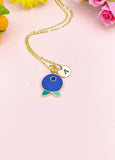 Gold Blueberry Charm Necklace, Fruit Blueberry Charm, N3131A