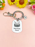 Silver Marching Band Snare Drums Necklace or Keychain Gifts, D406K