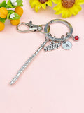 Silver Flute Marching Band Charm Keychain, N5700M