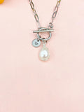 Pearl Necklace, Natural Pearl Jewelry, Gold or Silver Option, N6556S