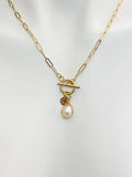 Pearl Necklace, Natural Pearl Jewelry, Gold or Silver Option, N6556P