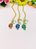 Red Leaf Charm Necklace, Gold Necklace, Fall Natural Love Gift, N6665