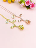 Rose Gold Rose Necklace, N172Z