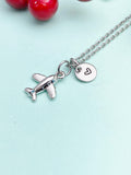 Silver Airplane Charm Necklace, N6667