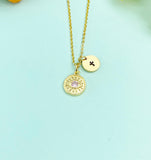 Gold Pink Evil Eye Charm Necklace, N3560