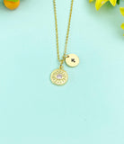 Gold Pink Evil Eye Charm Necklace, N3560