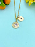 Gold Pink Evil Eye Charm Necklace, N3560