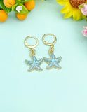Gold Starfish Earrings, Nautical Earrings, N3189