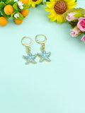 Gold Starfish Earrings, Nautical Earrings, N3189