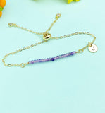 Amethyst Bracelet, Natural Gemstone Jewelry, N4068