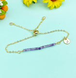 Amethyst Bracelet, Natural Gemstone Jewelry, N4068