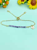 Amethyst Bracelet, Natural Gemstone Jewelry, N4068