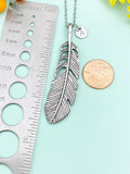 Silver Feather Charm Necklace, Large,  N6669B
