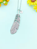 Silver Feather Charm Necklace, Large,  N6669B