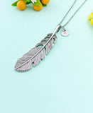 Silver Feather Charm Necklace, Large,  N6669B