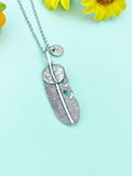 Silver Feather Charm Necklace, N6669C