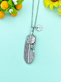 Silver Feather Charm Necklace, N6669C