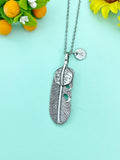Silver Feather Charm Necklace, N6669C