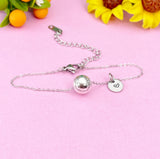 Silver Baseball Softball Charm Bracelet, N6672