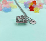 Silver Heart on Park Bench Charm Necklace – Romantic Jewelry Gift for Couples, Nature Lovers & Sentimental Souls, N6517S