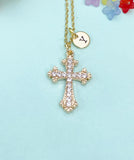 Gold Cross Charm Necklace, N6674