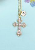 Gold Cross Charm Necklace, N6674