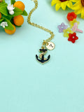 Gold Anchor Charm Necklace, N6675