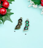 Personalized Bronze Pea Pod Keychain, Initial Charm