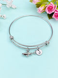 Silver Shark Charm Bracelet, Biologist Research Technician Aquarist Jewelry Gifts, N6539B