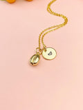 Gold TINY Coffee Bean Charm Necklace, Christmas Gift for Friend Sister Mom or Coffee Lovers, N6577