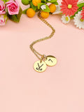 Gold Field Hockey Stick Charm Necklace, Hockey Jewelry Gifts, Silver Option, D593G
