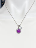 Natural Sugilite  Necklace in Silver, Best Mother's Day Gift, N4701S