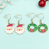 Gold Cute Christmas Earrings, N3139A