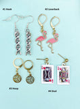 Gold Candy Cane Charm Earrings, Green Red Christmas Candy Cane Earrings, Sweet Jewelry Gift, N3168H