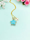 Blue Turquoise Star Charm Necklace, N4271