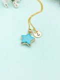Blue Turquoise Star Charm Necklace, N4271