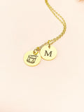 Gold Center Snare Drum Charm Necklace – Percussion Instructor Gift, Marching Band Jewelry, Drummer Appreciation Gift, D599