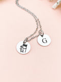 Silver Color Guard Charm Necklace, Marching Band Instructor Jewelry, D601