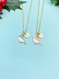 Gold Sparrow Necklace, Bluebird Bird Watcher Gifts, N3296M