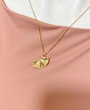 Gold or Silver Tiny Heart Locket Necklace, D370