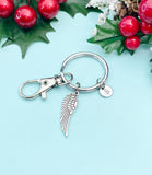 Silver Guardian Angel Wing Charm Keychain, N1916T