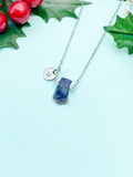 Gold Rough Raw Natural Amethyst Charm Necklace, Natural Gemstone Jewelry, silver Option, N5992