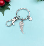 Silver Guardian Angel Wing Charm Keychain, N1916T